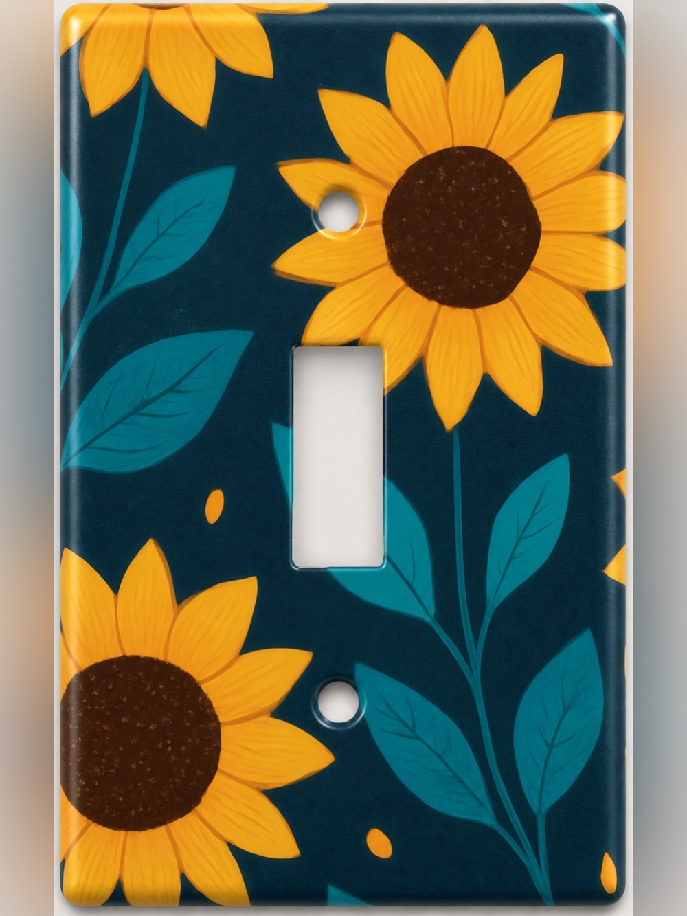 Handmade Neutral Brown Floral Botanical Double Toggle Light Switch Cover